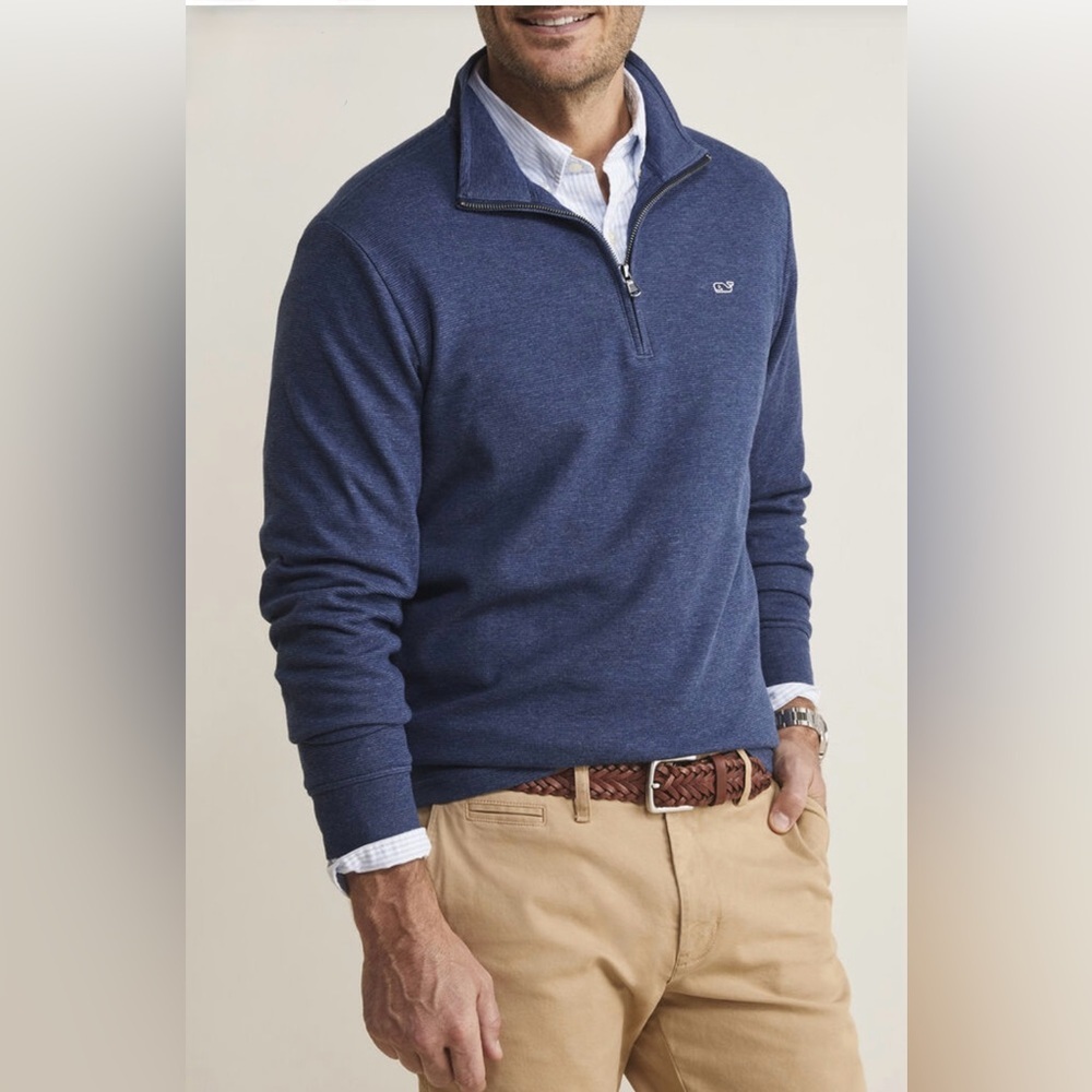 Vineyard Vines Navy Quarter‑Zip Pullover, Men’s XL